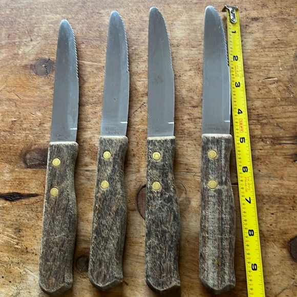 Set of 4 Tramontina Rustic Made in Brazil Steak Knives.
